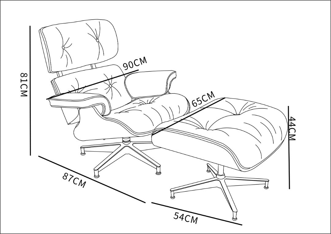 Kožené kreslo Charles & Ray Eames replika jaseň