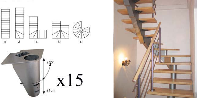 Schodisko SEGMENT NS240 V3020-2740mm, set 15x segment