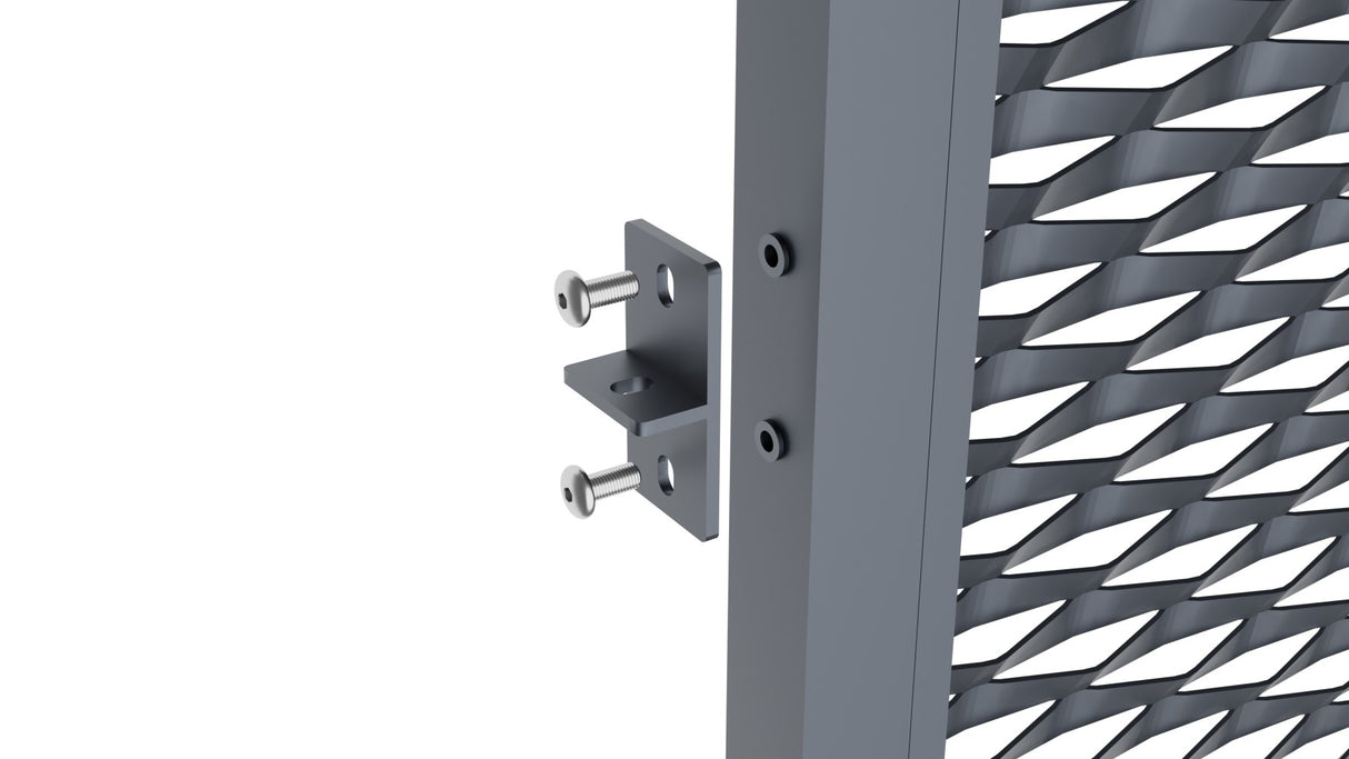 Aluminum fence panel 2000x1200mm expanded metal anthracite.