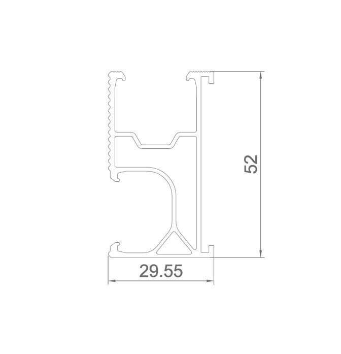 Montážny hliníkový profil R52-5000 čierny