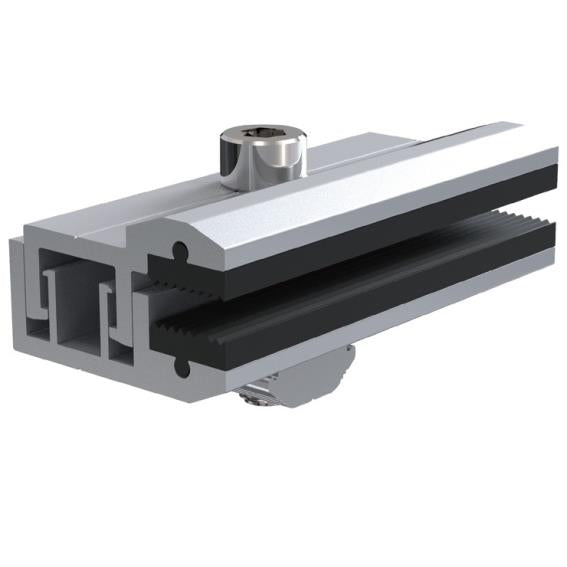 Koncová svorka TEC na bezrámovy FV panel dvojsklo