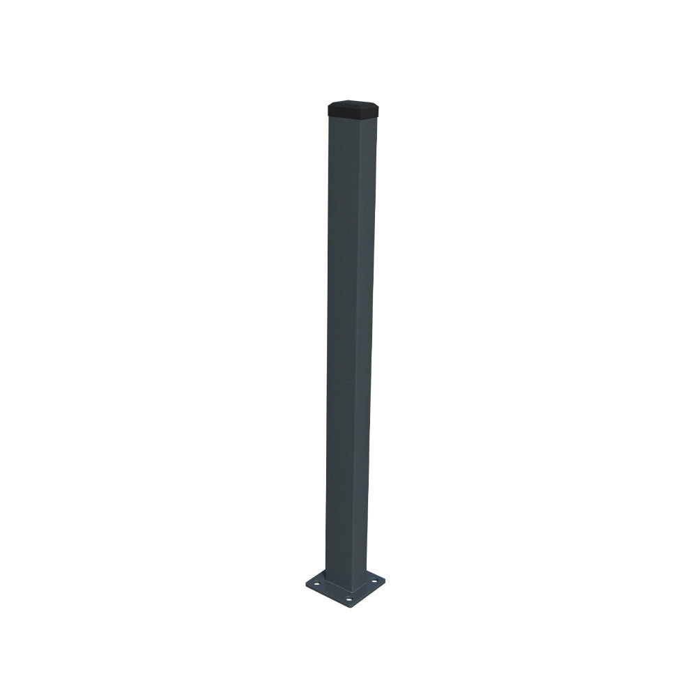 Horganyzott oszlop 60x40mm talppal és PVC kupakkal, 1400mm, Antracit RAL 7016