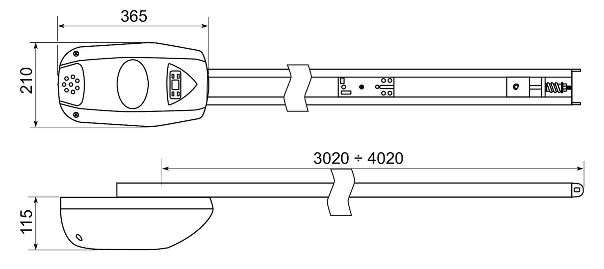 Kompl. systém CAME - garáž.pohon s 4m dráhou