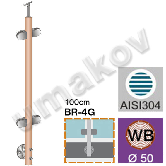Stĺpik BUK, bočné kotvenie - obojstranný 180°