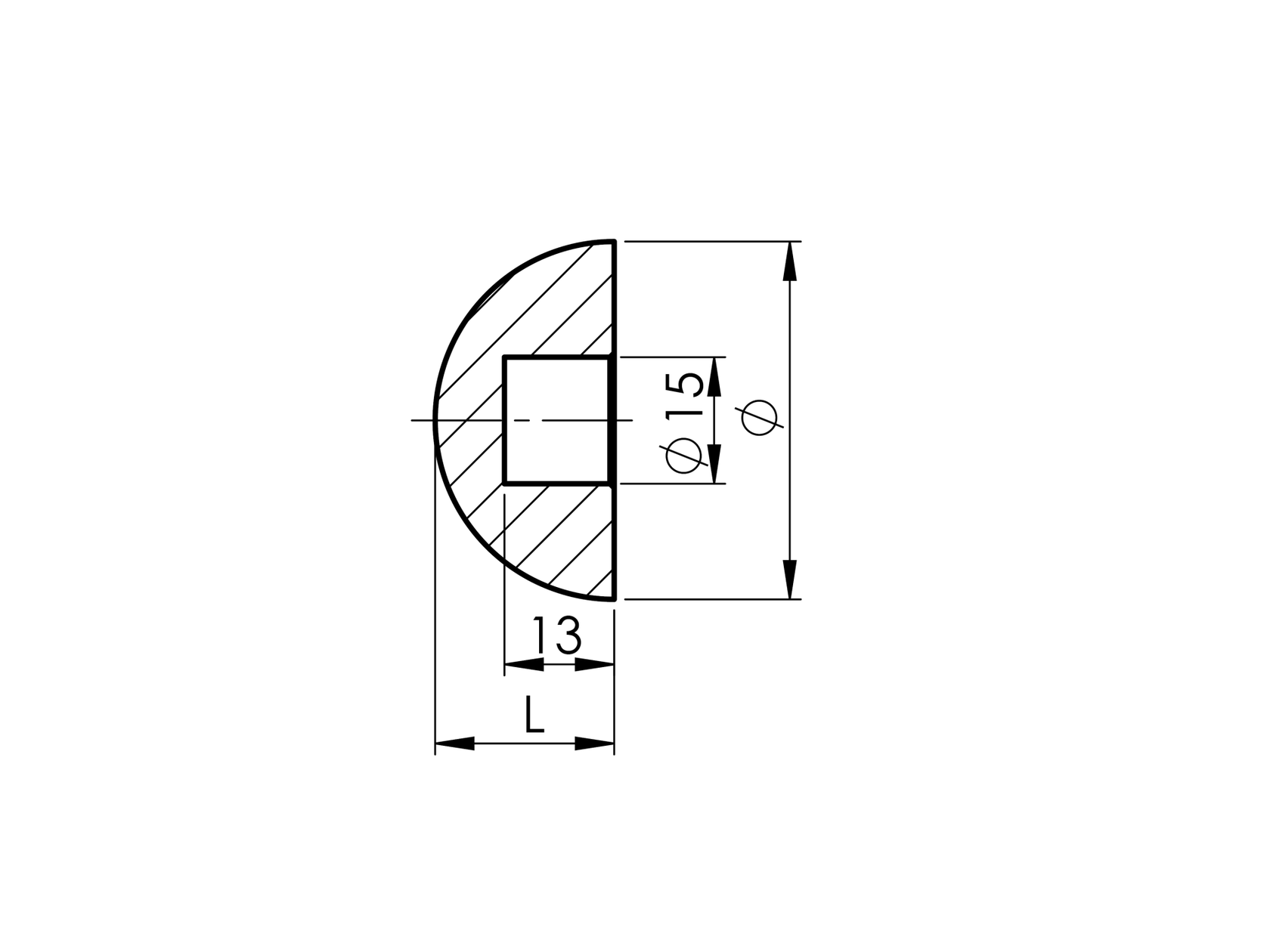 Ukončenie madla polguľové-DUB NATURAL