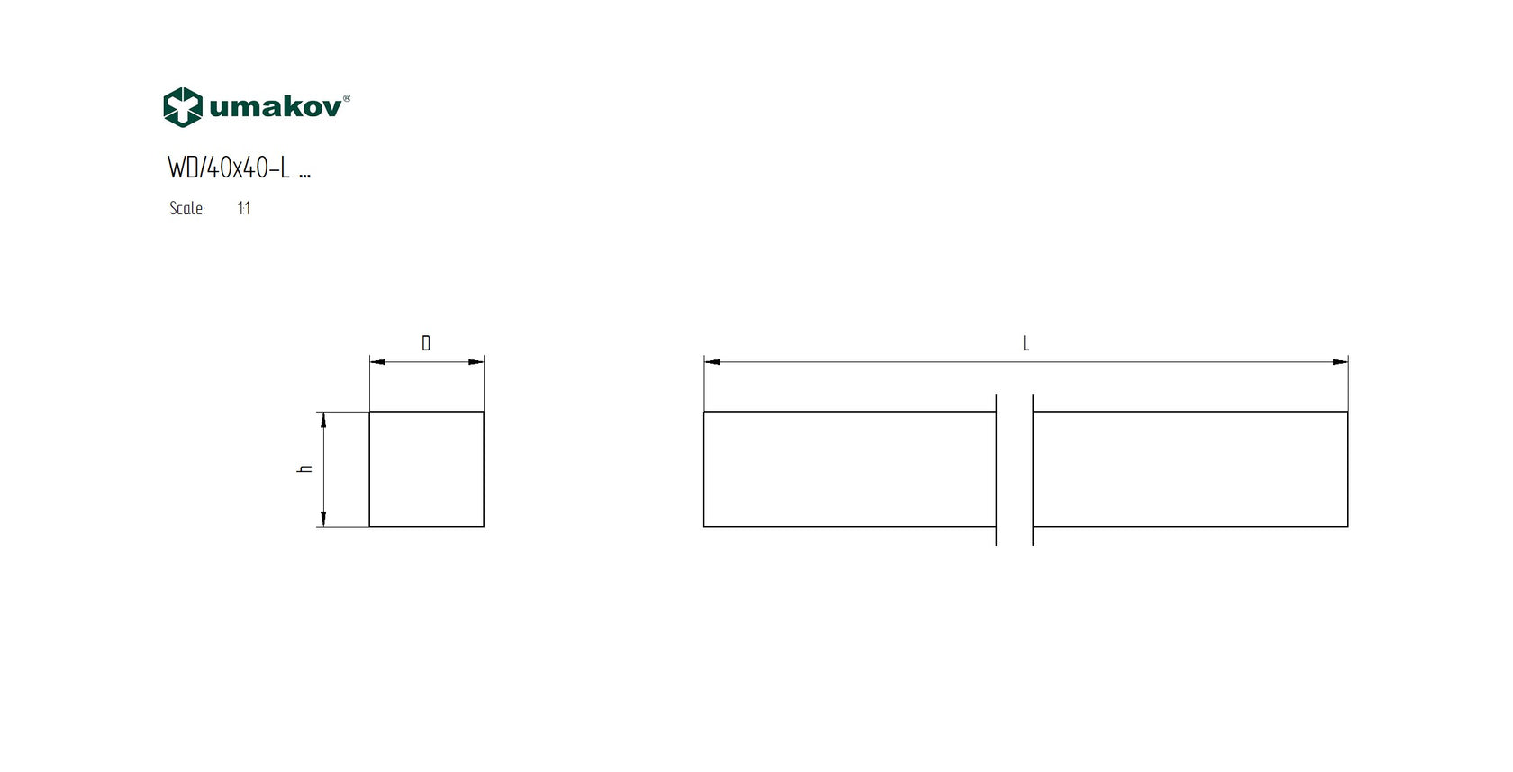 Drevené madlo - DUB