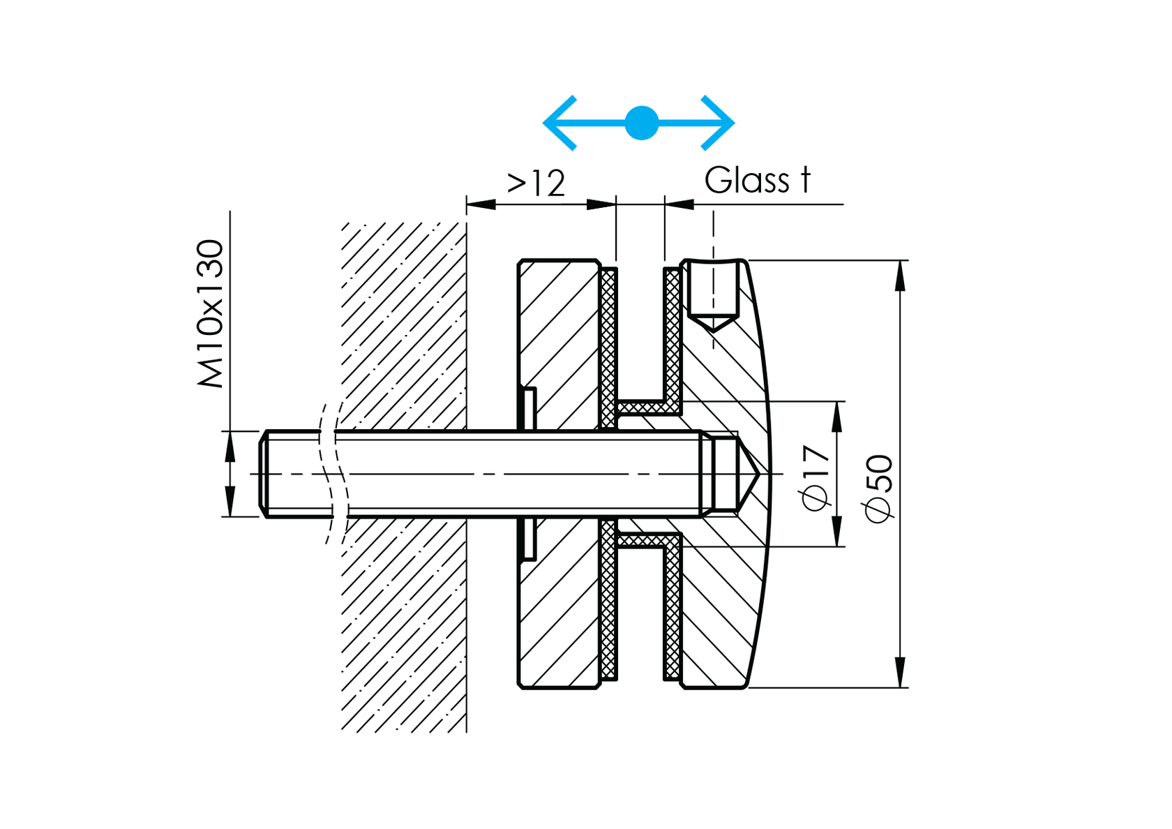 Držiak výplne skla