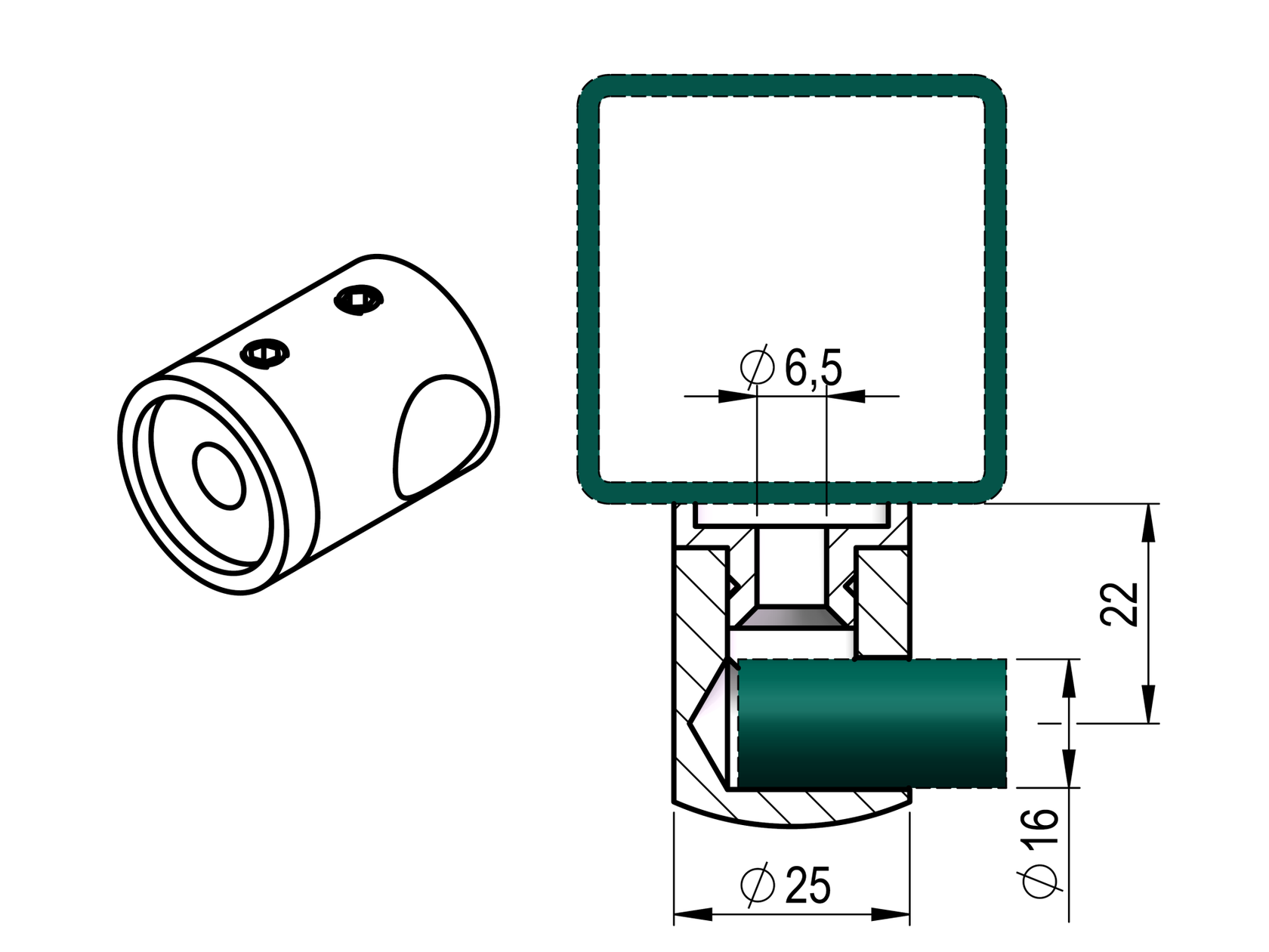 Držiak výplne pravý