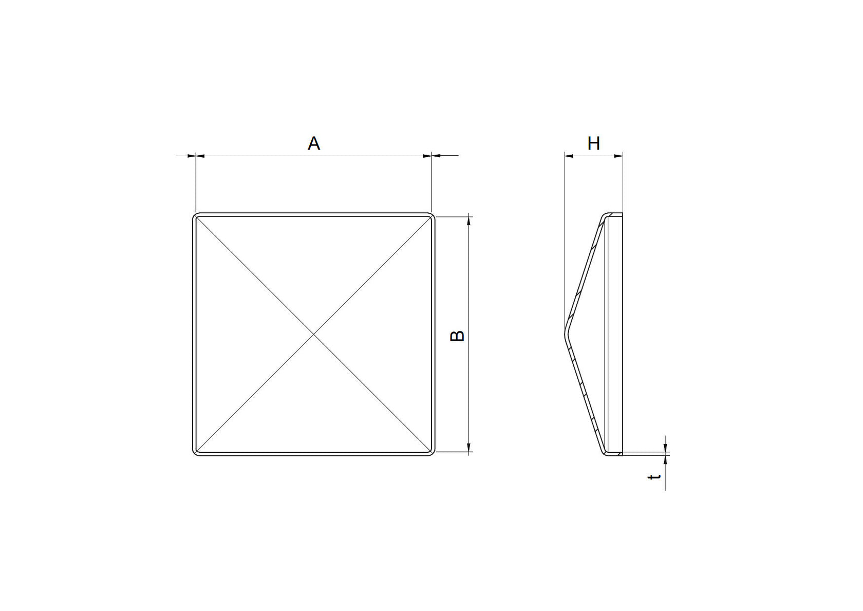 Krytka na stĺpik, JP 60x60mm
