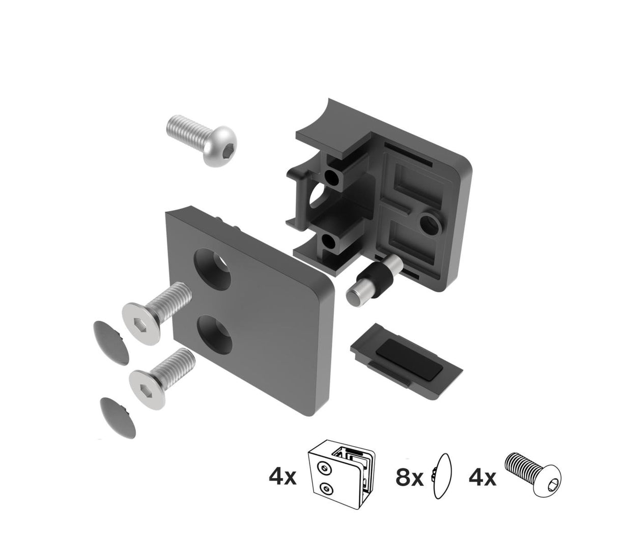 Držiak skla, zábradlie