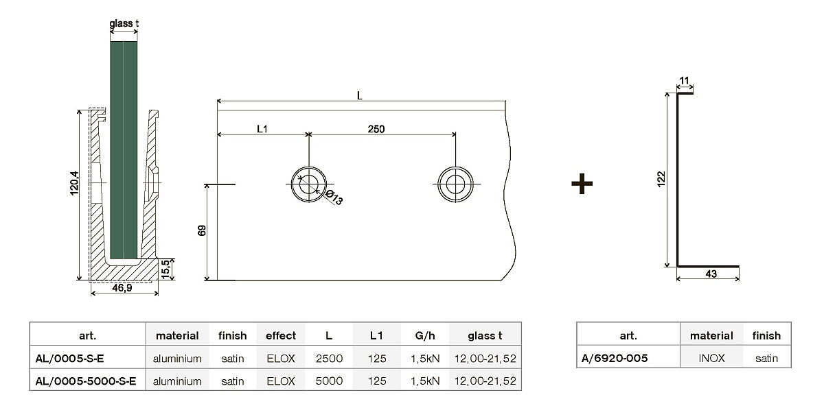 Krycia lišta pre bočné kotvenie SL,- Lišta,