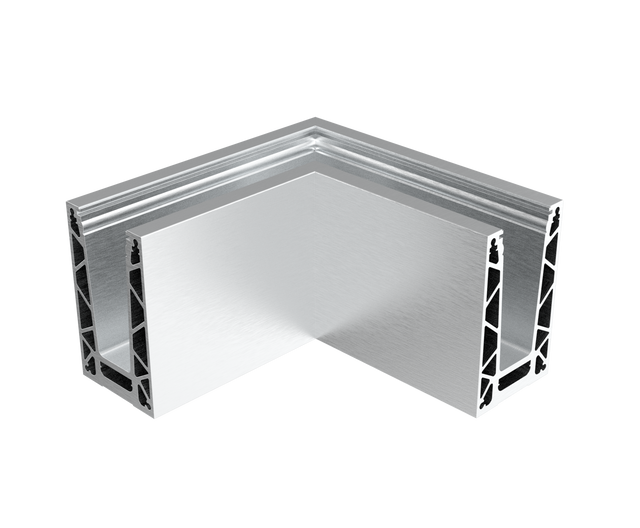 Celosklenené zábradlie-roh. profil-vrchné kotvenie