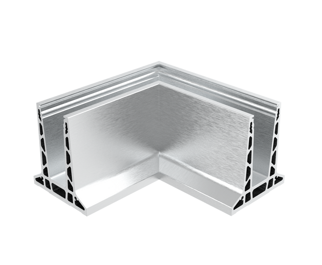 Celosklenené zábradlie-roh. profil-vrchné kotvenie