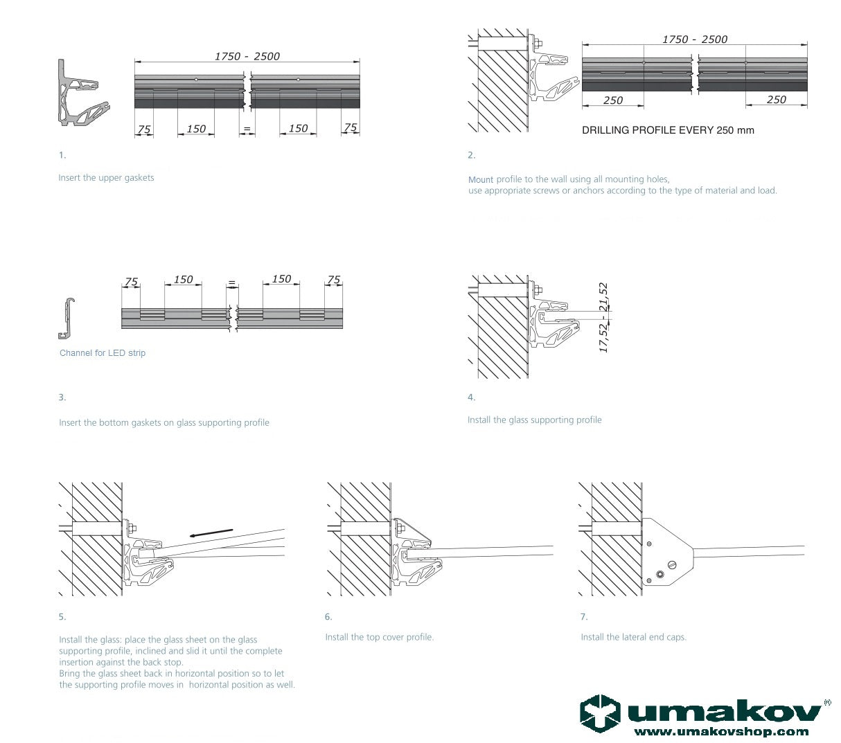 Presklená strieška hliník profil -2°