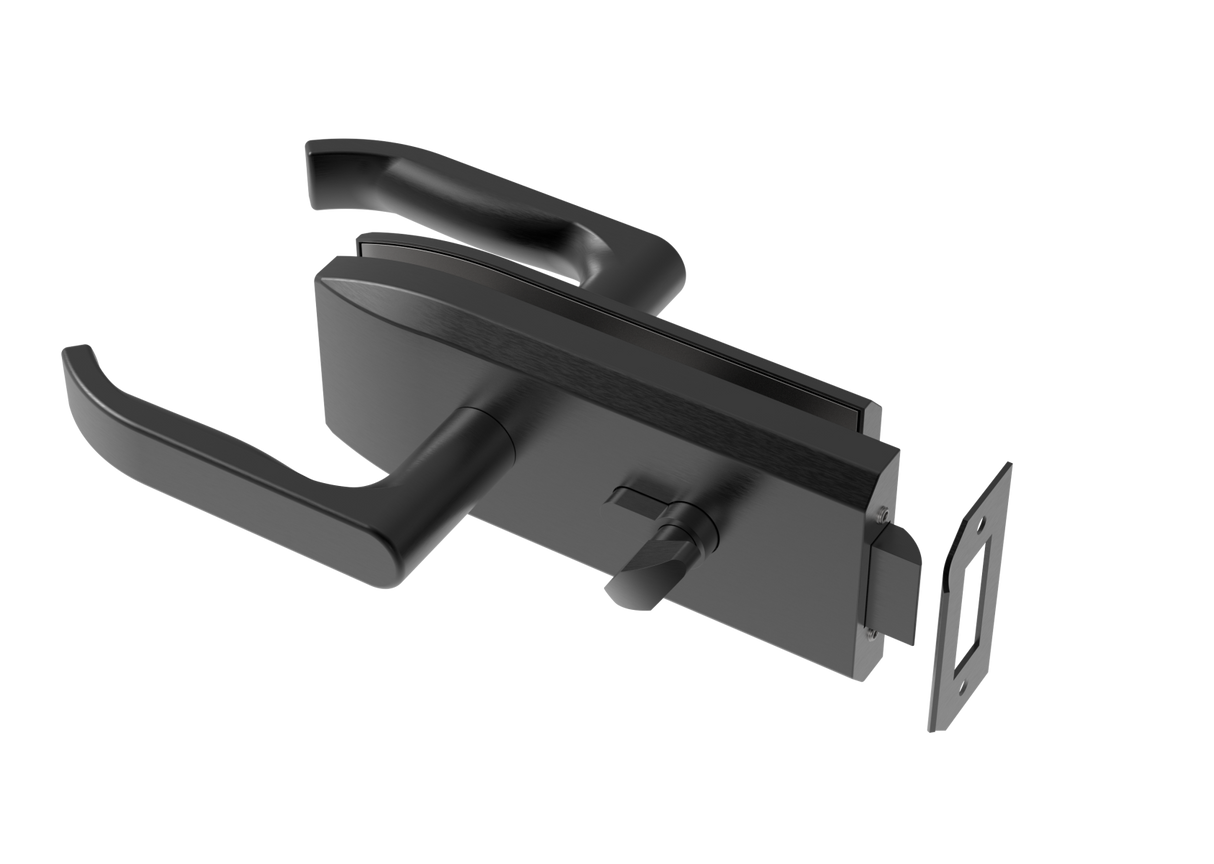 Zámka pre sklenené dvere inox, glass t 8,10,12mm BLACK