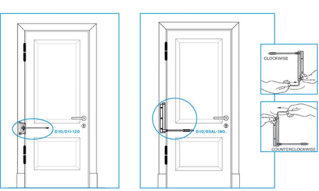 Pružinový samozatvárač dverí, Aluminium