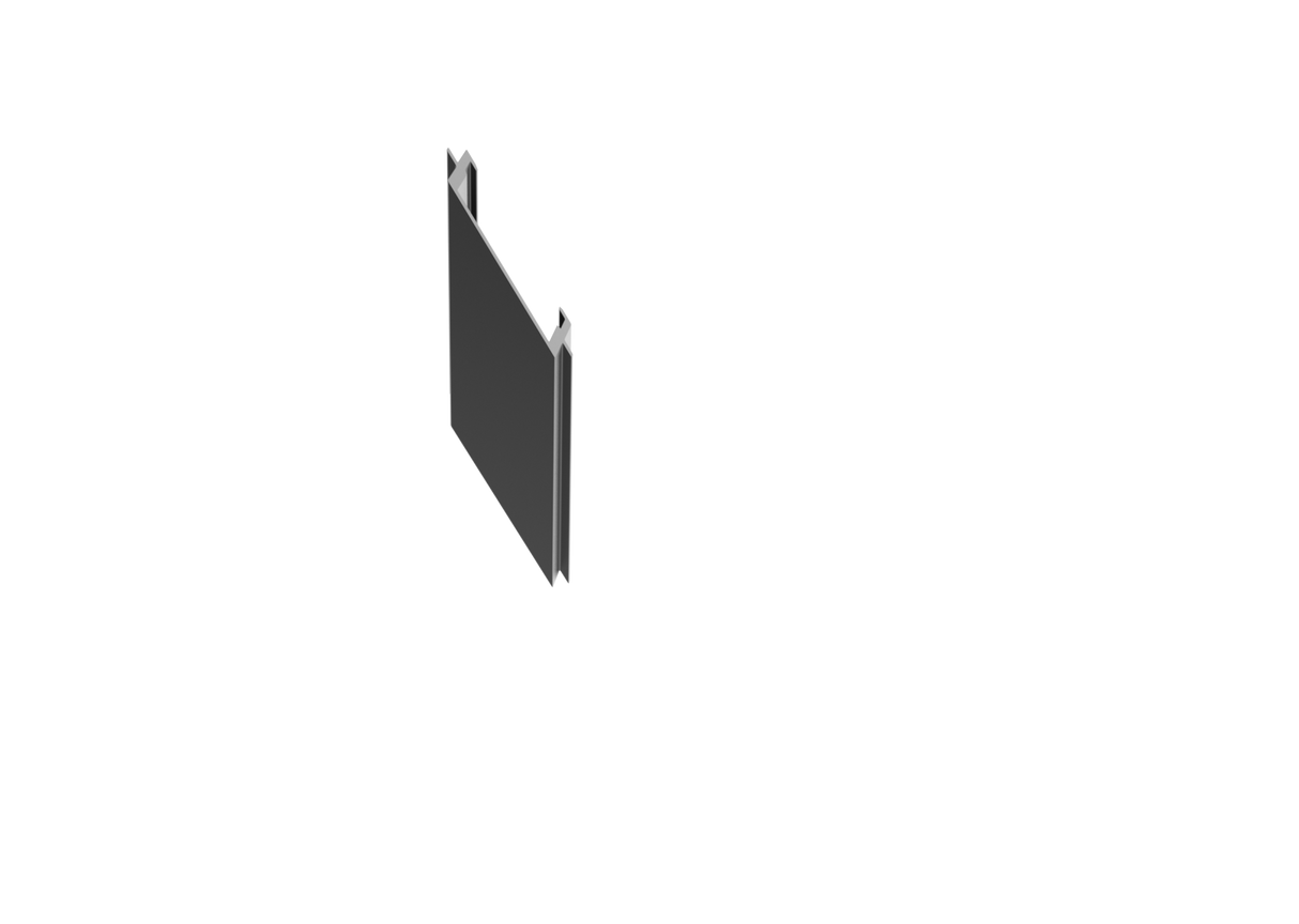 Krycia lišta úzka šikmá pre stĺpikove profily 20mm R7016