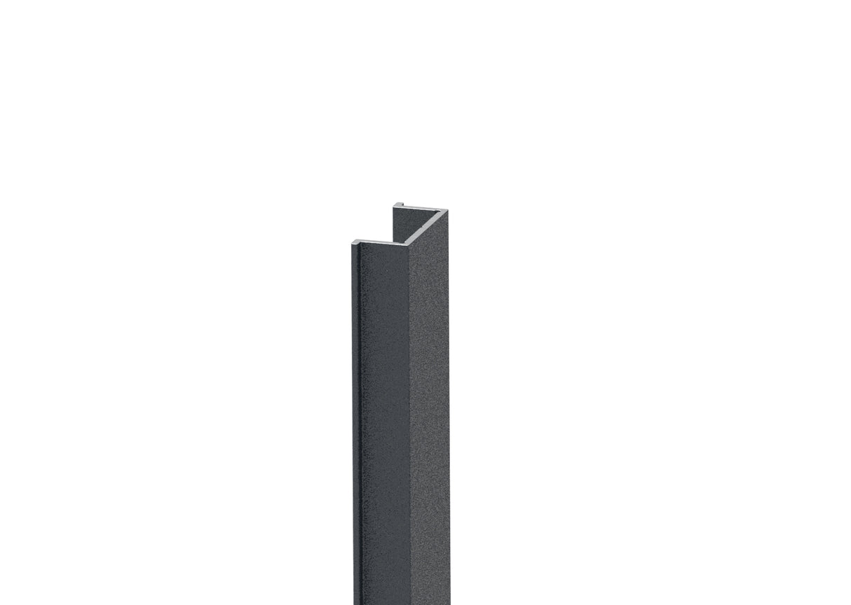 Narrow Cover Strip for Post Profiles and for U-Adapter of Fence System, 20 x 08 – 2 m – Anthracite RAL 7016