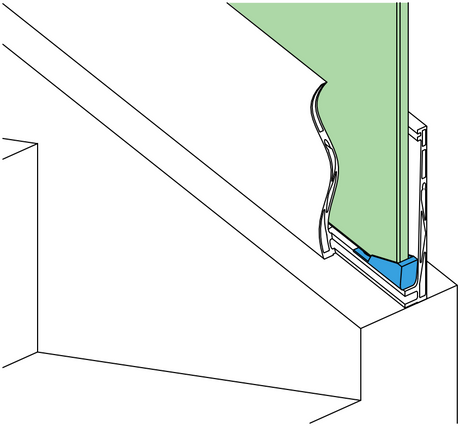 Zarážka skla do AL profilu
