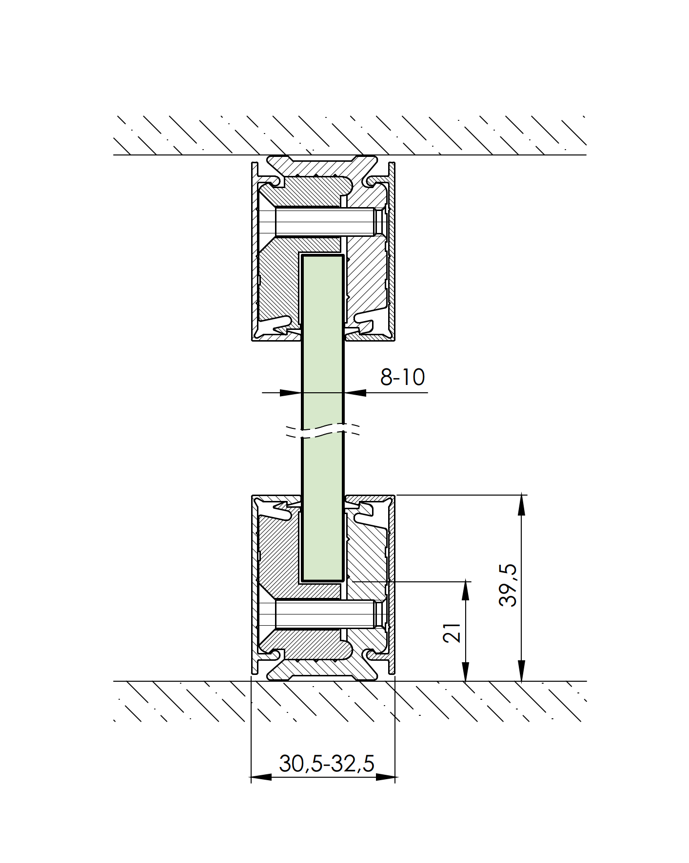 Svorkový al profil-3m s krycou lištou H40