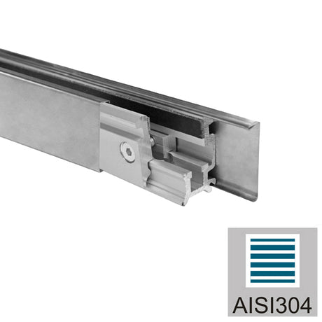 Zasklenie pevné -  set 3m profilu AISI 304, K320