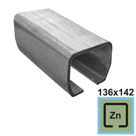 Profil vodiaci spodný Zn, 136x142x6mm, L6m