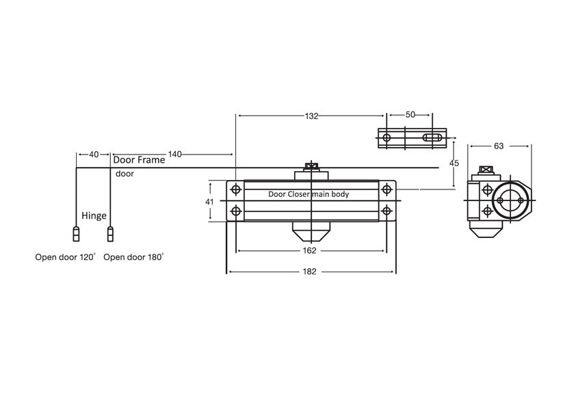 Samozatvárač dverí EN 1154 AISI304 hydraulický