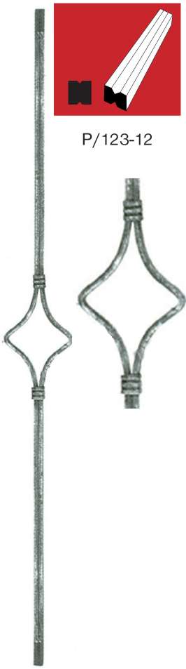 Tyč ozdobná h900, b95mm, D12x12, P/123-12