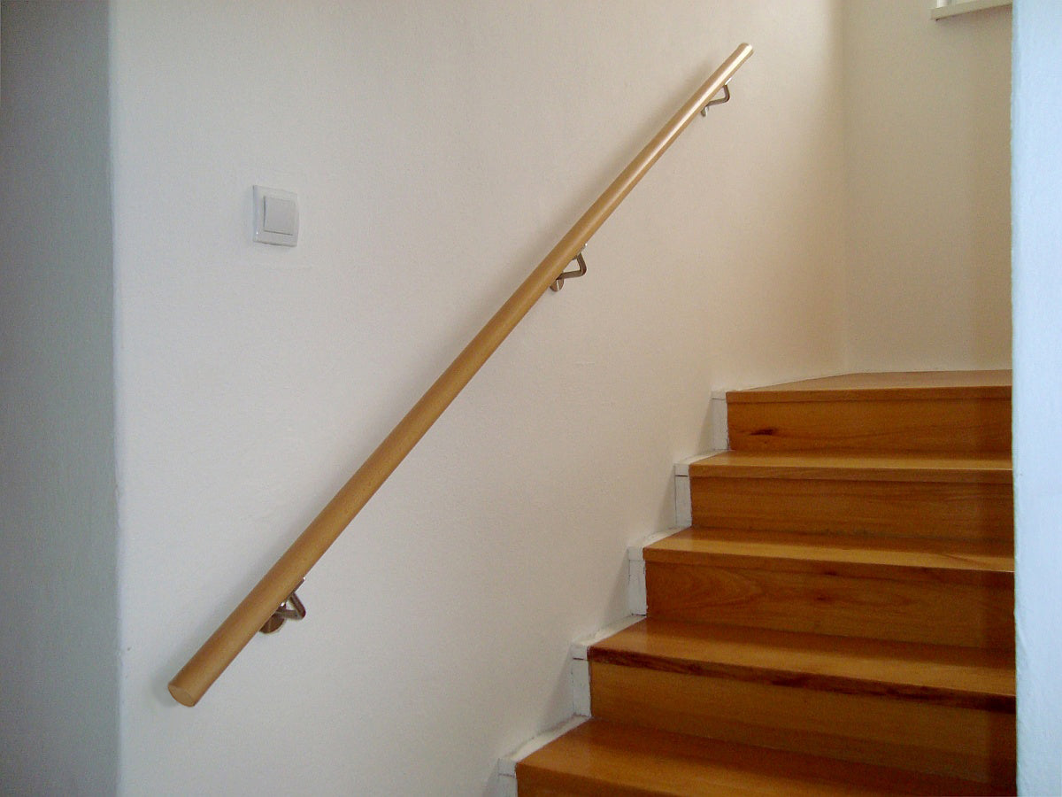 Drevené madlo BUK a nerezové držiaky, L1200mm