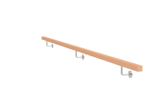 Drevené madlo BUK a nerezové držiaky, JP40x40mm/L3000mm