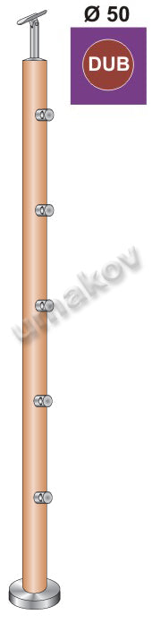 Stĺpik DUB D50/5x12mm, v=100cm, VK-Schodisko