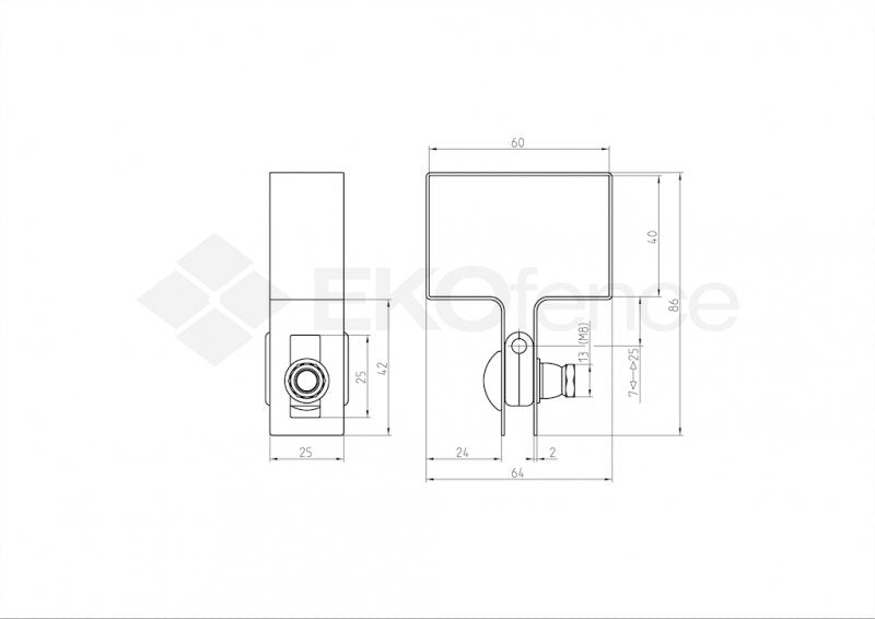 Objímka koncová na stĺpik ZnPVC 60x40mm antracit