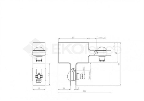 Objímka rohová na stĺpik ZnPVC 60x40mm čierna M