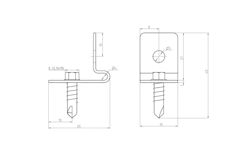 Príchytka "L" ZnPVC antracit 10ks