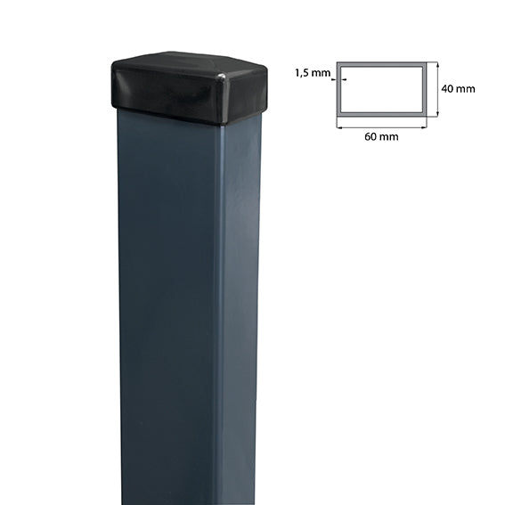 Post 60x40mm ZnPVC 2200mm anthracite