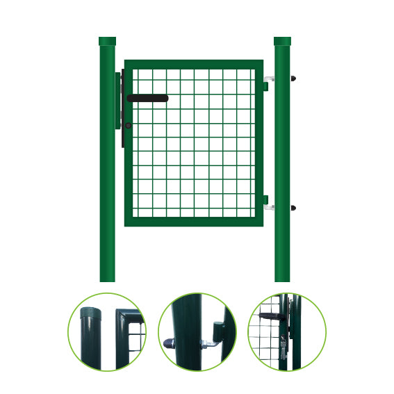 Bránka 1kr. ROUND ZnPVC 1000x1200mm, D60mm, zelená