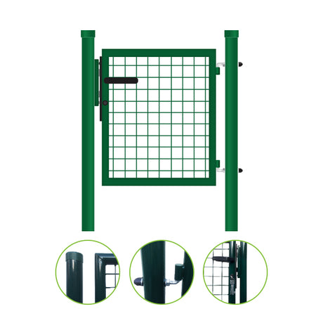 Bránka 1kr. ROUND ZnPVC 1000x1200mm, D60mm, zelená