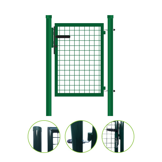 Bránka 1kr. ROUND ZnPVC 1000x1500mm, D60mm, zelená