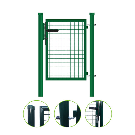 Bránka 1kr. ROUND ZnPVC 1000x1500mm, D60mm, zelená