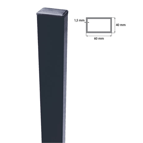 Stĺpik 60x40mm ZnPVC 1400mm antracit