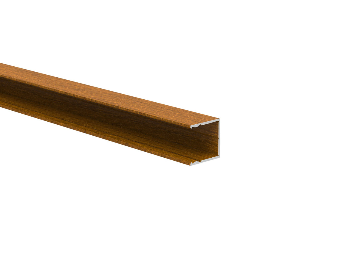 Alumínium adapter 20 mm betétekhez és homlokzati rendszerhez, 25 × 25 – 6,0 m – fa dekor Arany Tölgy – W03