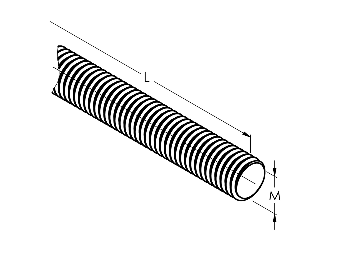 Závitová tyč, nerezová, AISI304, M16/L1000mm, ľavý závit