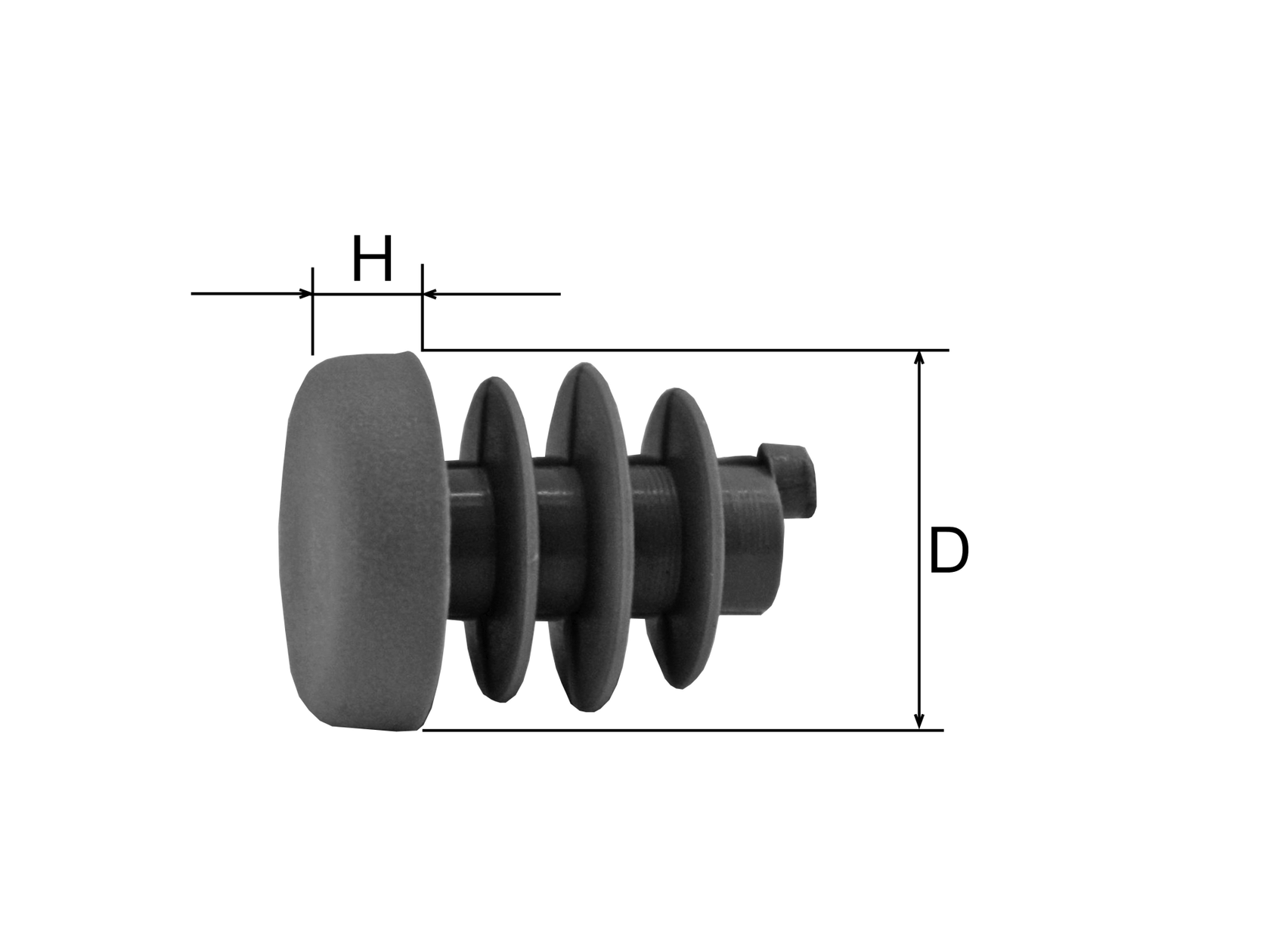 Záslepka - šedá PVC, d12mm