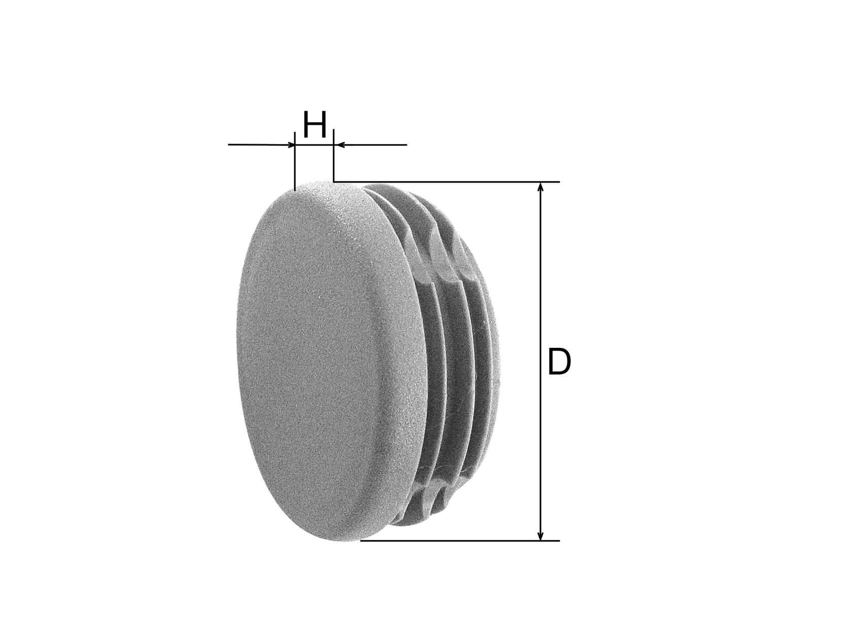 Záslepka - šedá PVC, D42,4x2mm
