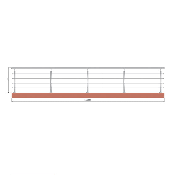 Zábradlie, VK-rovné AISI304, 40x40x2/4xd12/H900/L6