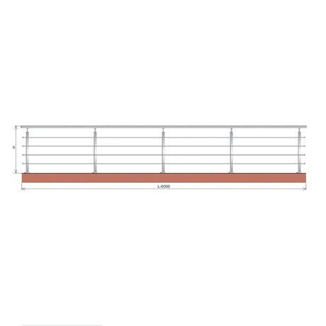 Zábradlie, VK-rovné AISI304, 40x40x2/4xd12/H900/L6