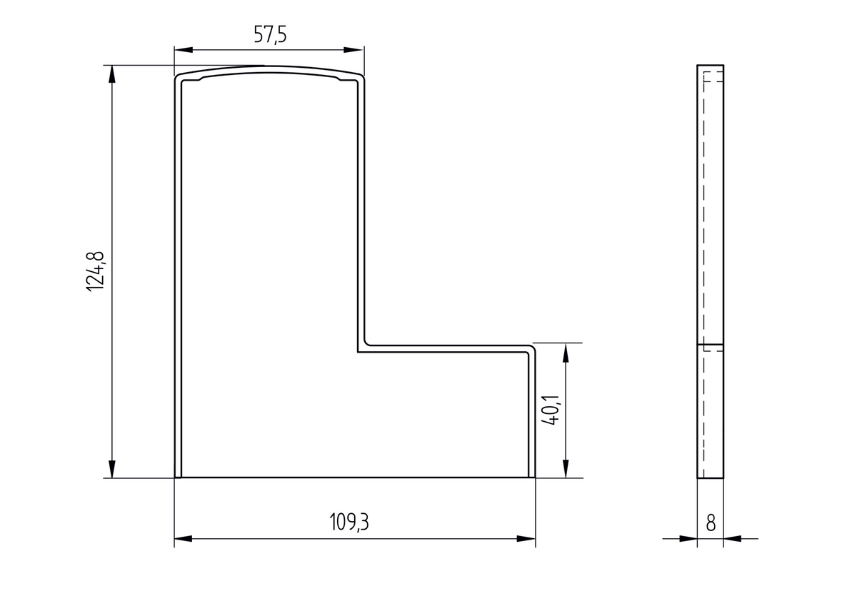 Záslepka pre profil AL/0006-ECO-6000-R7016 + kryciu lištu