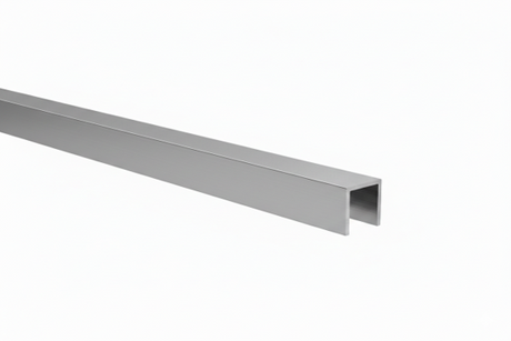 Glass mounting profile U AL 15x15x2mm for 6–8mm glass