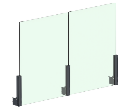 Set hliníkového stĺpika 56×60 - 0,5m, bočné kotvenie s krytkami, priebežný - Antracit RAL 7016