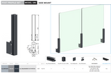Aluminum Post Profile 56 × 60 mm - 0.5 m - Anthracite RAL 7016